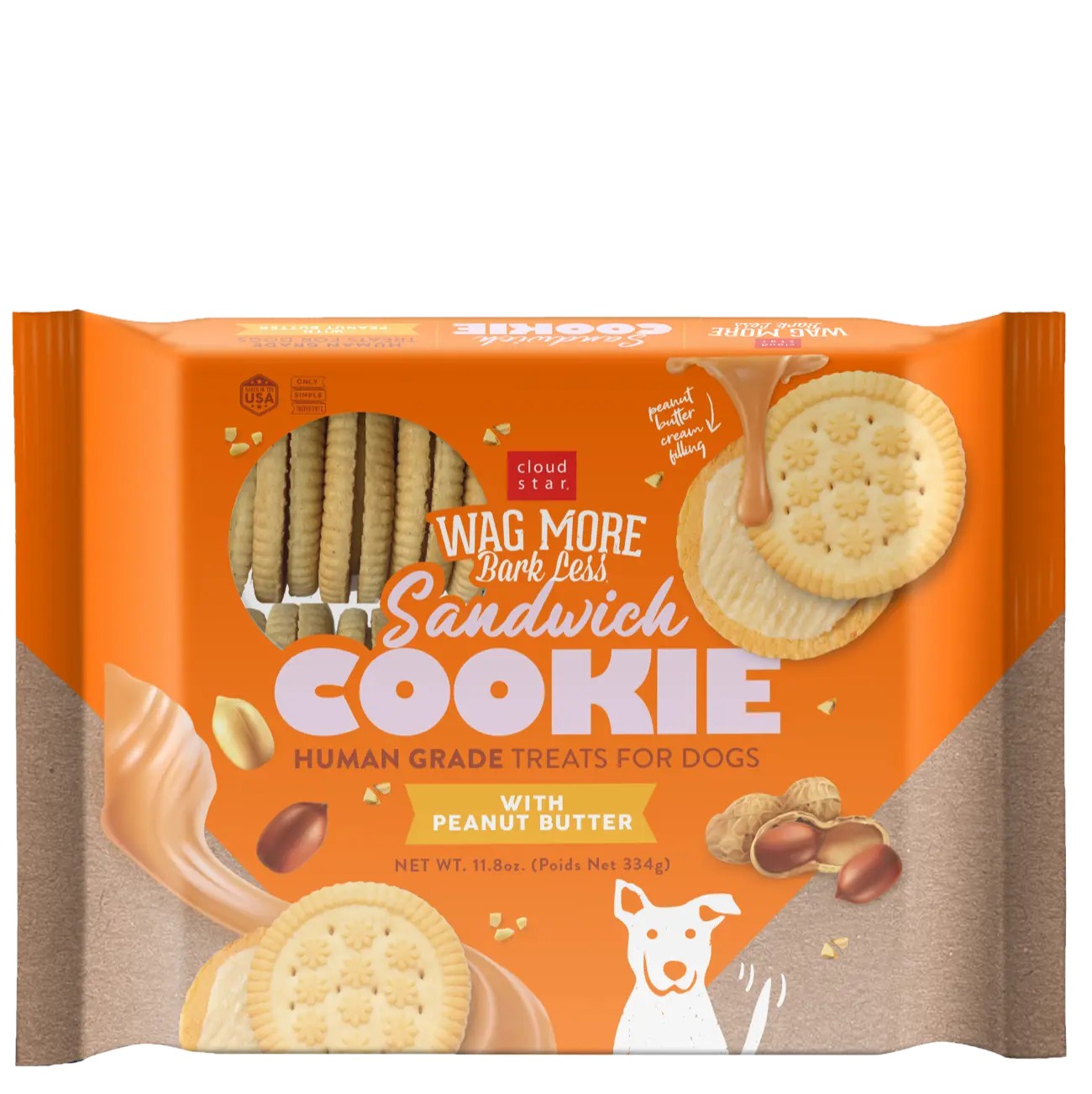 Wag More Bark Less Sandwich Cookie - Peanut Butter, 11.8oz