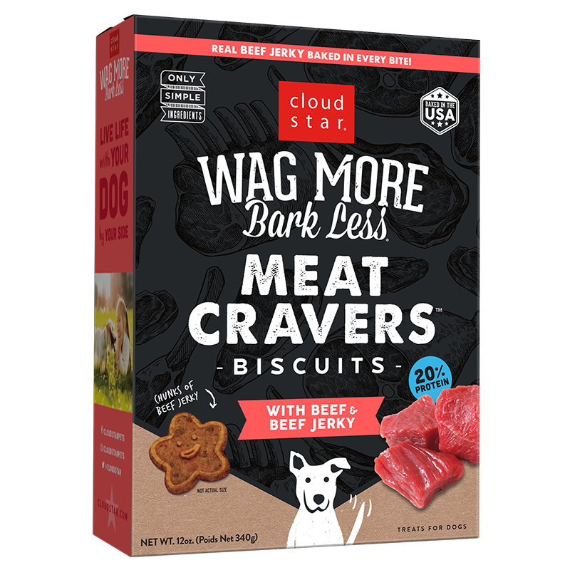 Wag More Bark Less Meat Cravers Biscuits, 12oz, Recipe: Beef