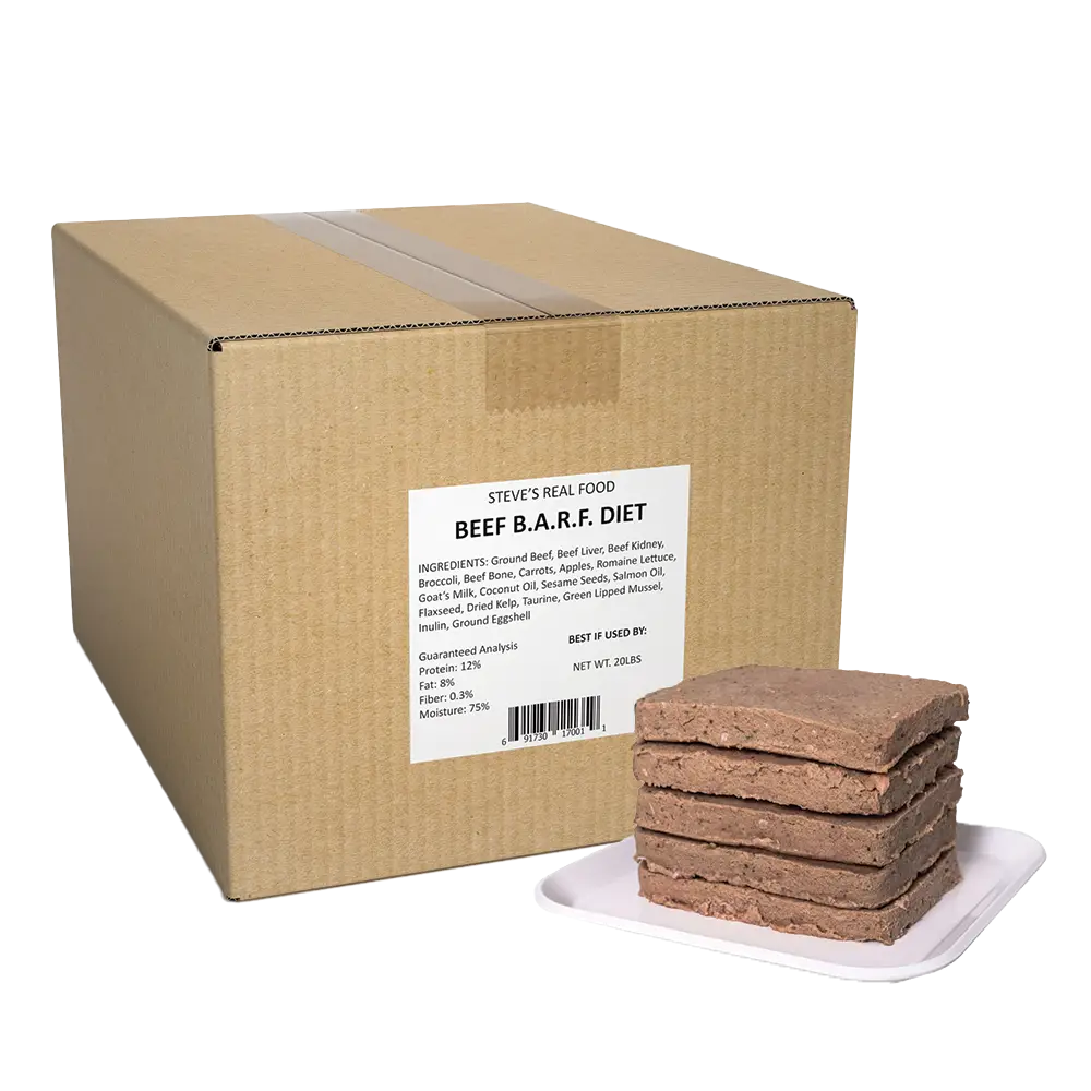 Steve&#39;s Real Food Frozen Raw, Beef, Size: 20lb Patties