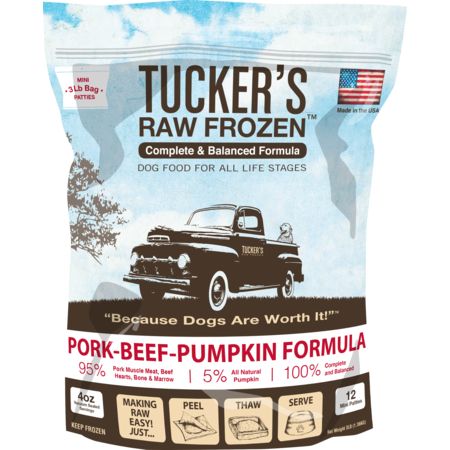 Tucker&#39;s Raw Frozen, Pork, Beef &amp; Pumpkin, Size: 3lb