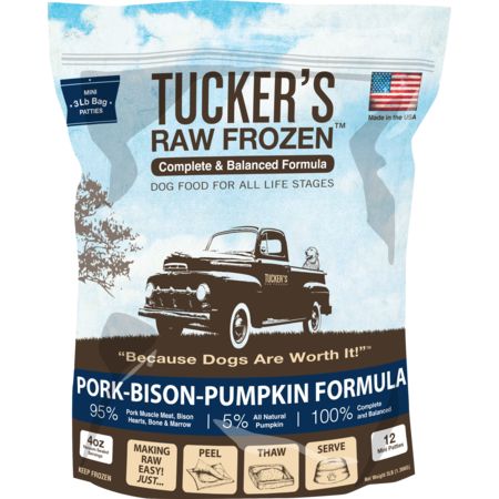 Tucker&#39;s Raw Frozen, Pork, Bison &amp; Pumpkin, Size: 3lb