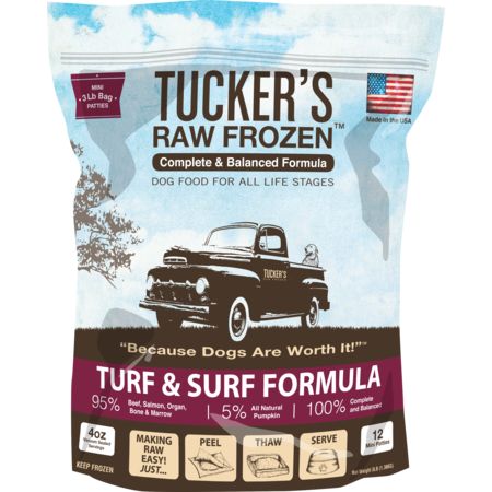 Tucker&#39;s Raw Frozen, Turf &amp; Surf, Size: 3lb