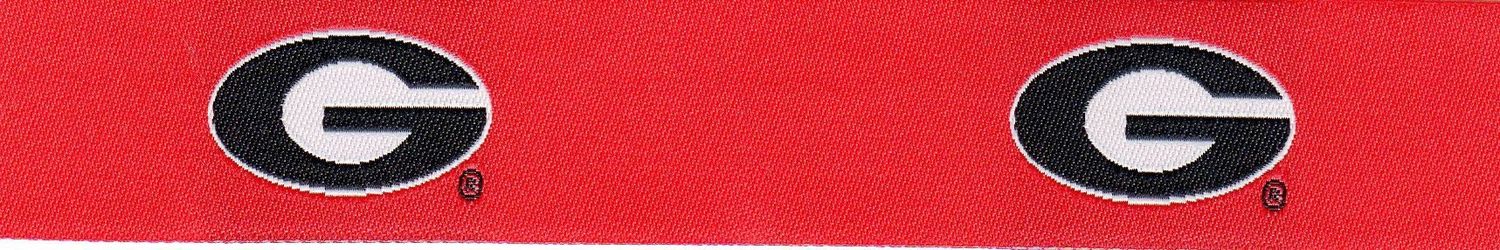 Georgia Collegiate Collar, Color: Georgia Red, Size: XS (3/4")