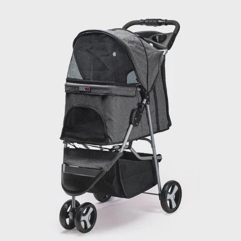 DogLine 3-Wheel Stroller, Color: Grey