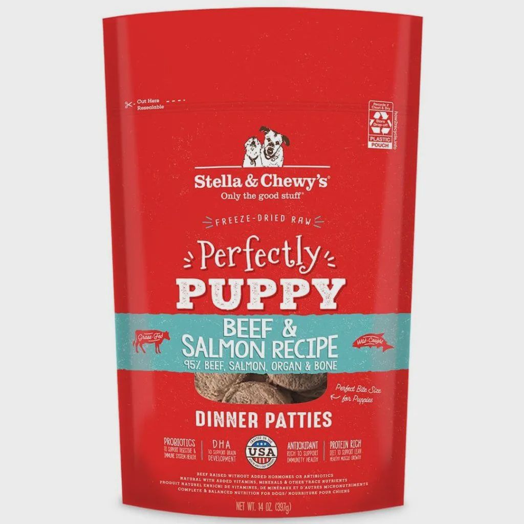 Stella &amp; Chewy&#39;s Freeze-Dried Patties - Perfectly Puppy, Recipe: Beef &amp; Salmon, Size: 14oz