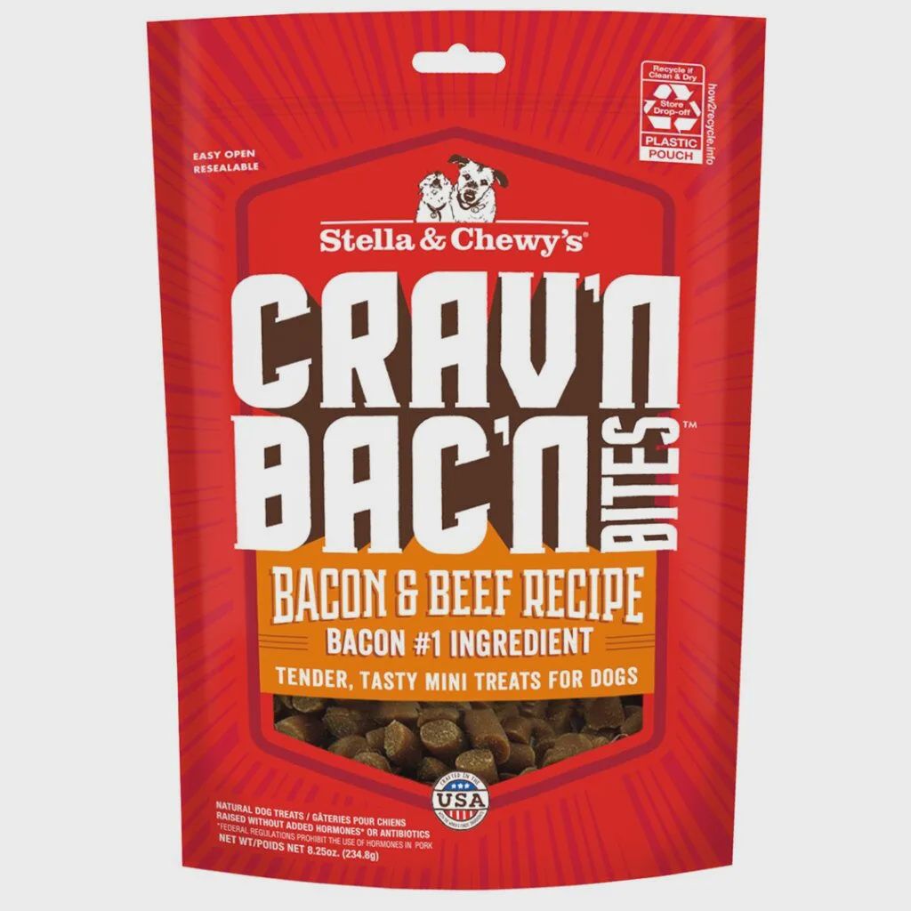 Stella &amp; Chewy&#39;s Crav’n Bac’n Bites, 8.25oz, Flavor: Bacon &amp; Beef