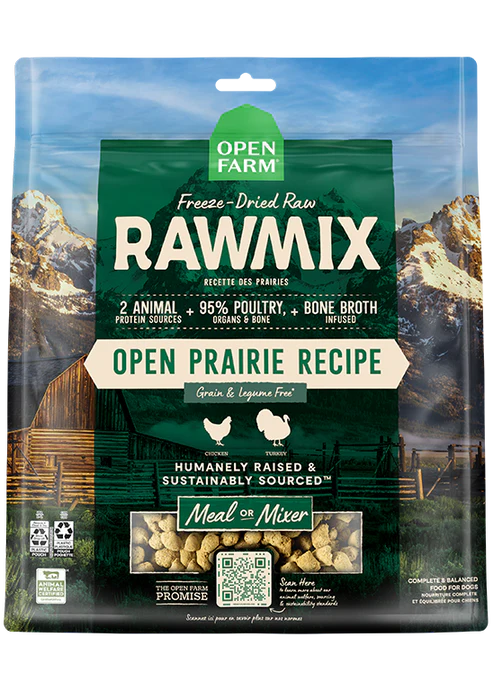 Open Farm RawMix Freeze-Dried Meal/Mixer, 13.5oz, Recipe: Open Prairie