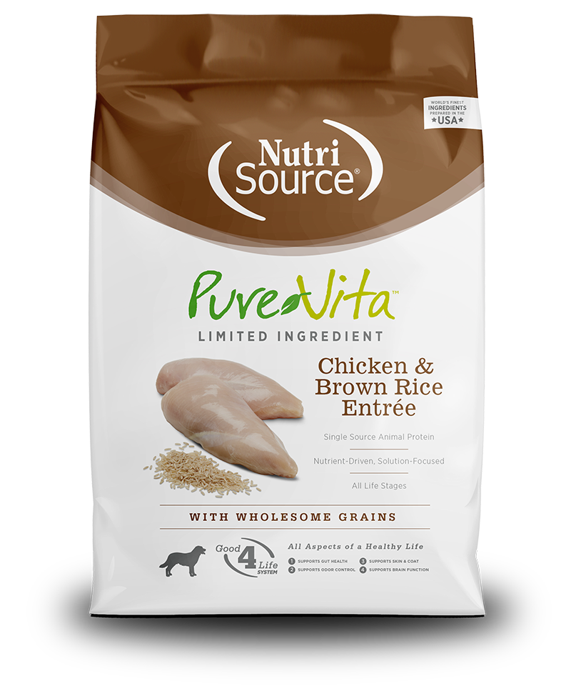 Pure Vita Limited Ingredient Dog - Chicken &amp; Brown Rice, Size: 4lb