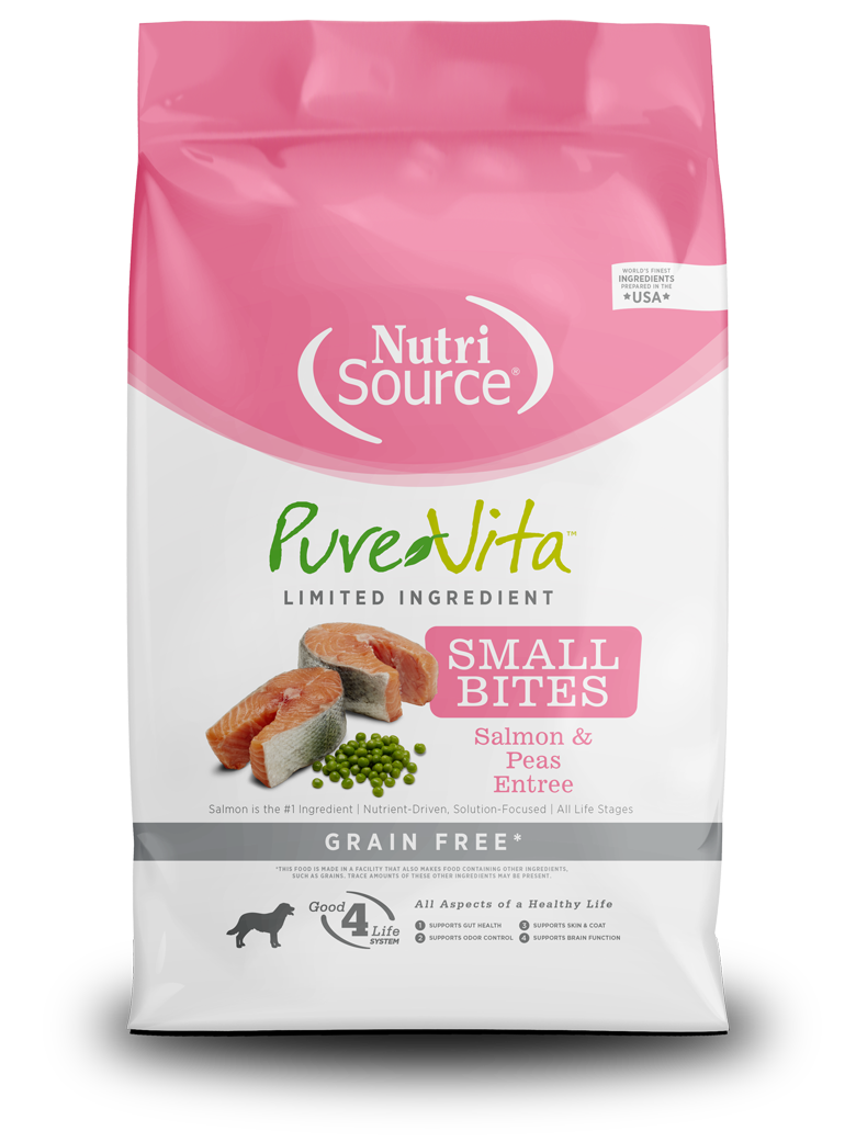 Pure Vita Limited Ingredient Dog - Small Bites Salmon &amp; Peas, Size: 12lb