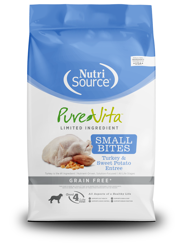 Pure Vita Limited Ingredient Dog - Small Bites Turkey &amp; Sweet Potato, Size: 12lb