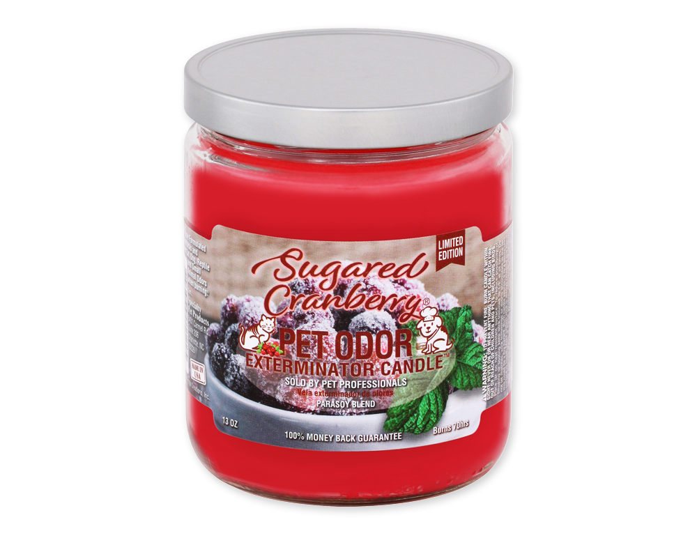 Pet Odor Exterminator Candle - Holiday Collection, Scent: Sugared Cranberry