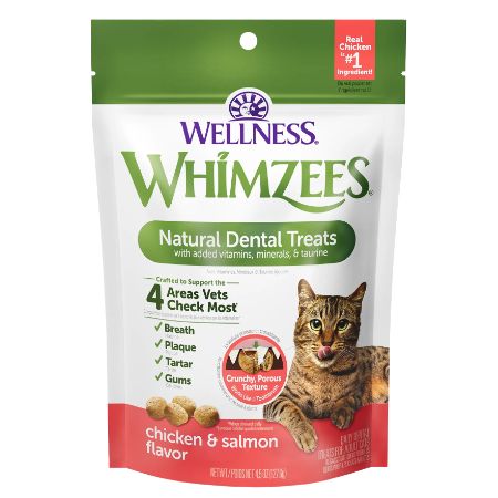 Whimzees Cat Dental Treats, Flavor: Chicken &amp; Salmon