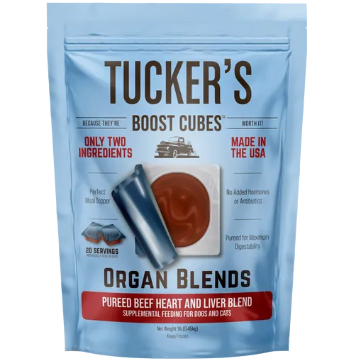 Tucker's Raw Frozen Boost Cubes, Formula: Pureed Beef Heart and Liver Blend