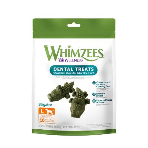 Whimzees Value Bag - Dental Treats, Alligator, Size: Large, 6pk