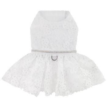 DD White Lace Dog Wedding Dress, Size: XS