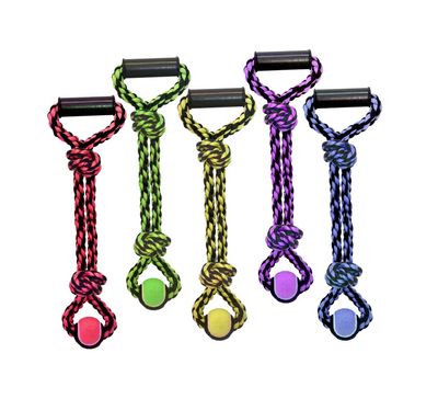 MultiPet Nuts For Knots - 2-Knot Rope Tug with Tennis Ball