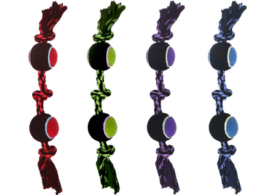 MultiPet Nuts For Knots - 3 Knot Rope with 2 Tennis Balls, 20&quot;