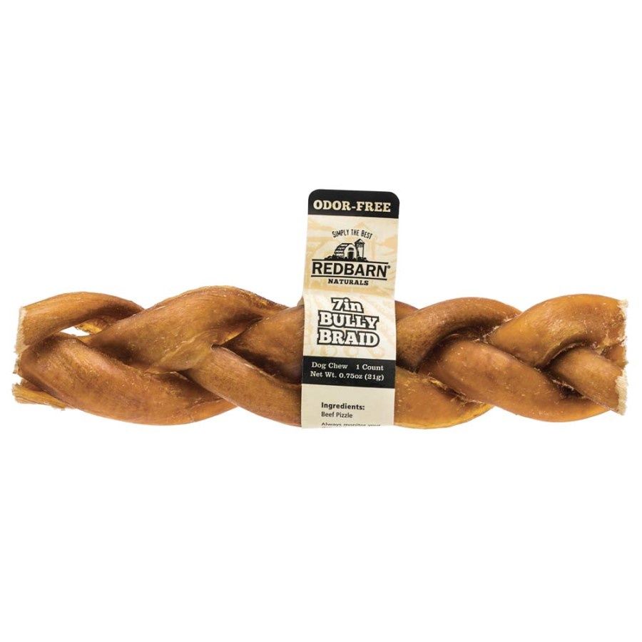 Redbarn Odor Free Braided Bully Stick, 7&quot;