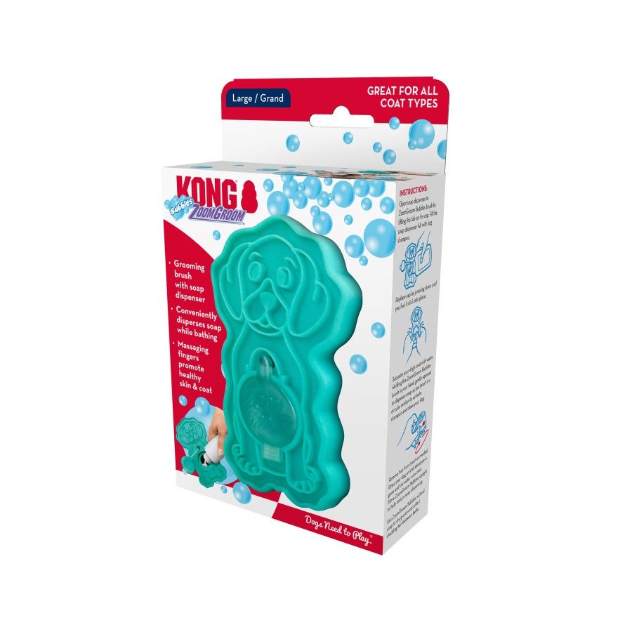 KONG ZoomGroom Bubbles Rubber Brush