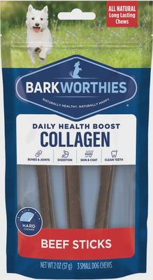 Barkworthies Collagen Beef Stick - 6&quot; 3pk