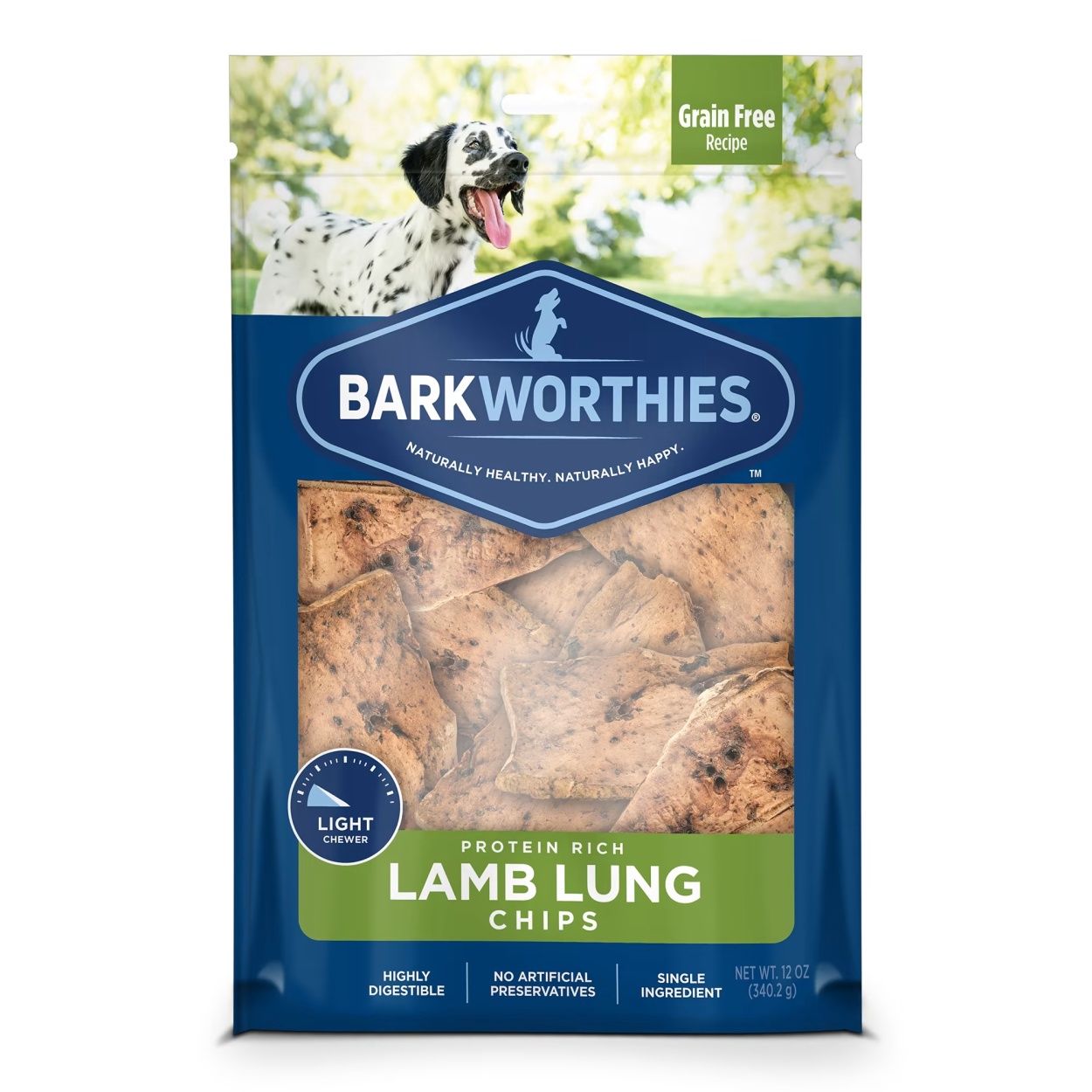 Barkworthies Lamb Lung Chips, 12oz *