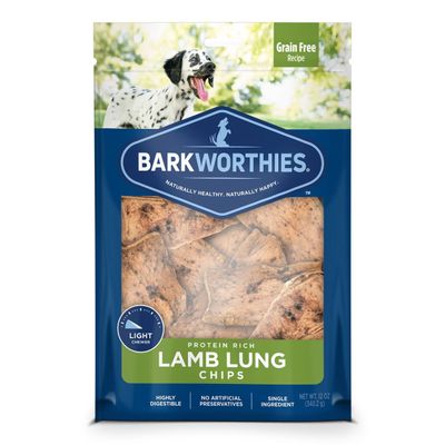 Barkworthies Lamb Lung Chips, 12oz *