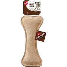 Dura Fused Leather Toy - Bone, 9&quot;