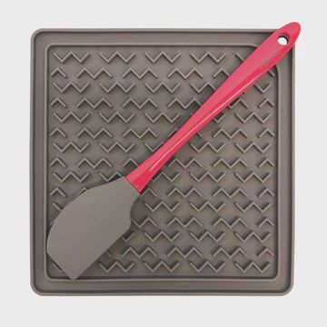 Messy Mutts Licking Mat w Spatula, Grey