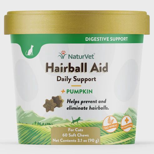 NaturVet Cat Soft Chews - Hairball Aid, 60ct