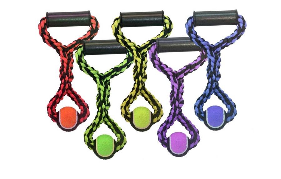 MultiPet Nuts For Knots - Rope Tug with Tennis Ball, 14&quot;