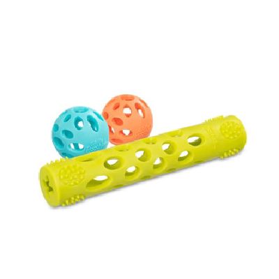 Messy Mutts Toy - Huff n Puff 2 Ball &amp; Stick Set