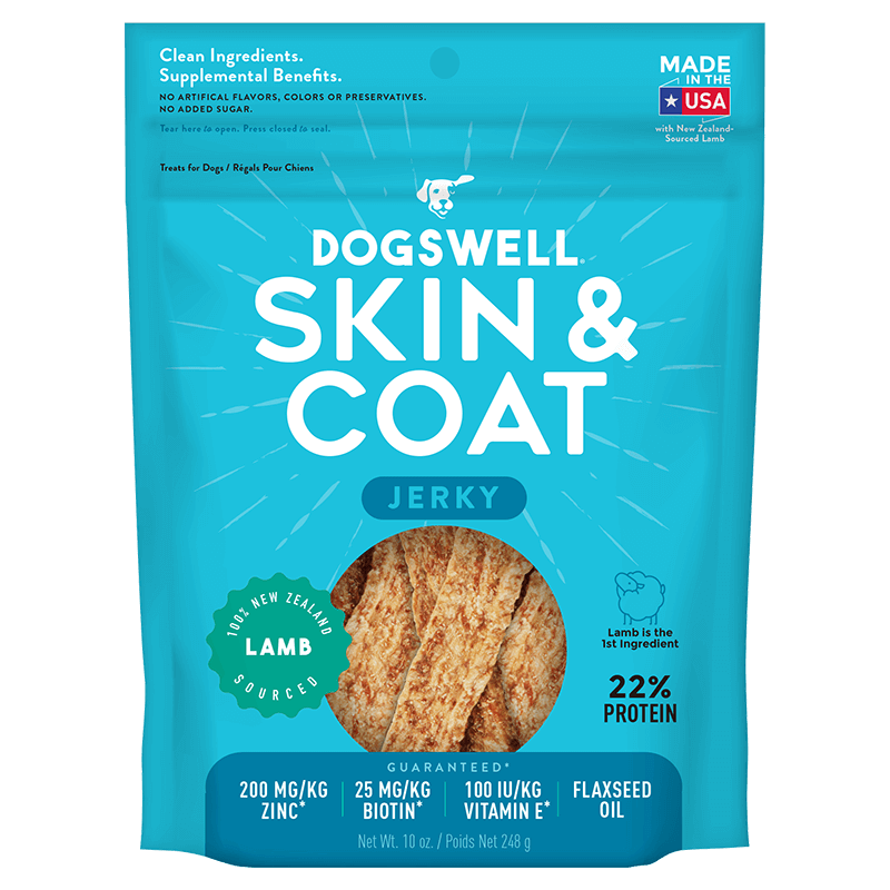 Dogswell Skin &amp; Coat Lamb Jerky, 10oz