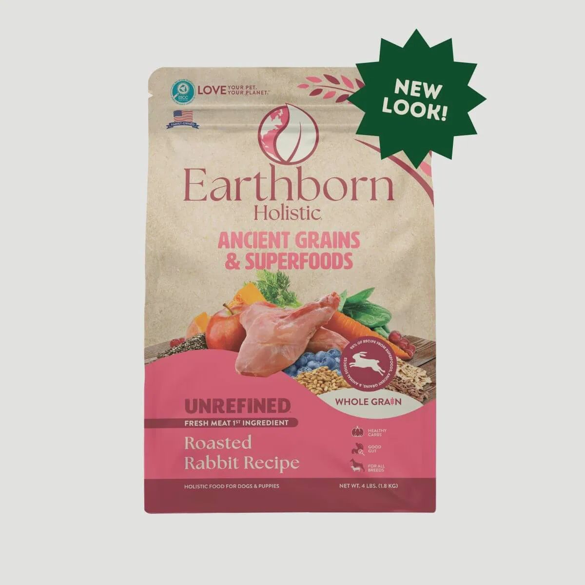 Earthborn Holistic Ancient Grains &amp; Superfoods, Unrefined - Rabbit