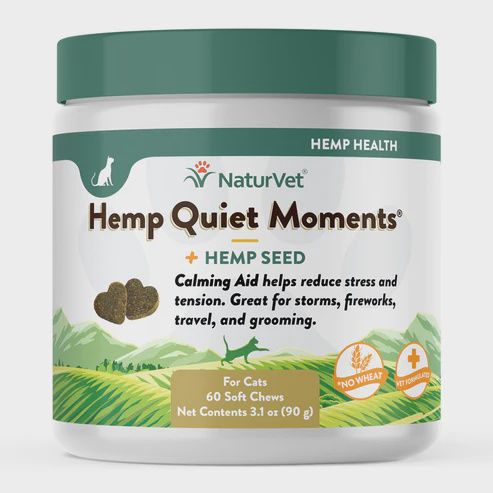NaturVet Cat Soft Chews - Hemp Quiet Moments, 60ct