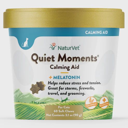 NaturVet Cat Soft Chews - Quiet Moments + Melatonin, 60ct