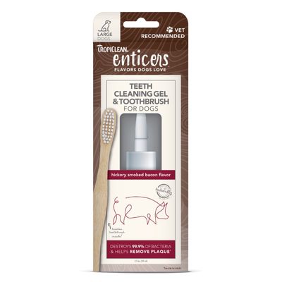 Tropiclean Enticers DOG Dental Gel &amp; Toothbrush Set