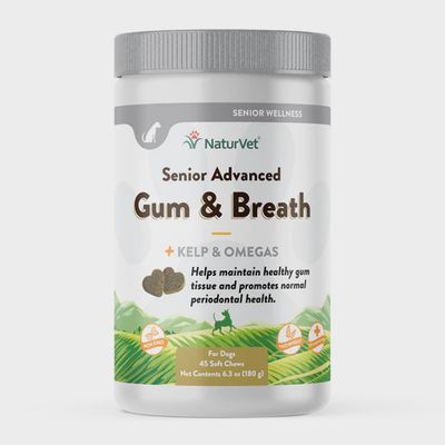 NaturVet Senior Advanced - Gum &amp; Breath Soft Chews, 45ct