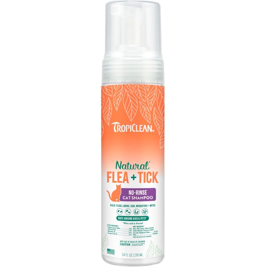 TropiClean Natural Flea &amp; Tick No Rinse Shampoo for Cats
