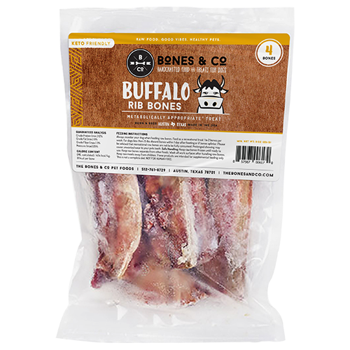 Bones &amp; Co Raw Bones - Buffalo Rib, 5&quot;/4pk