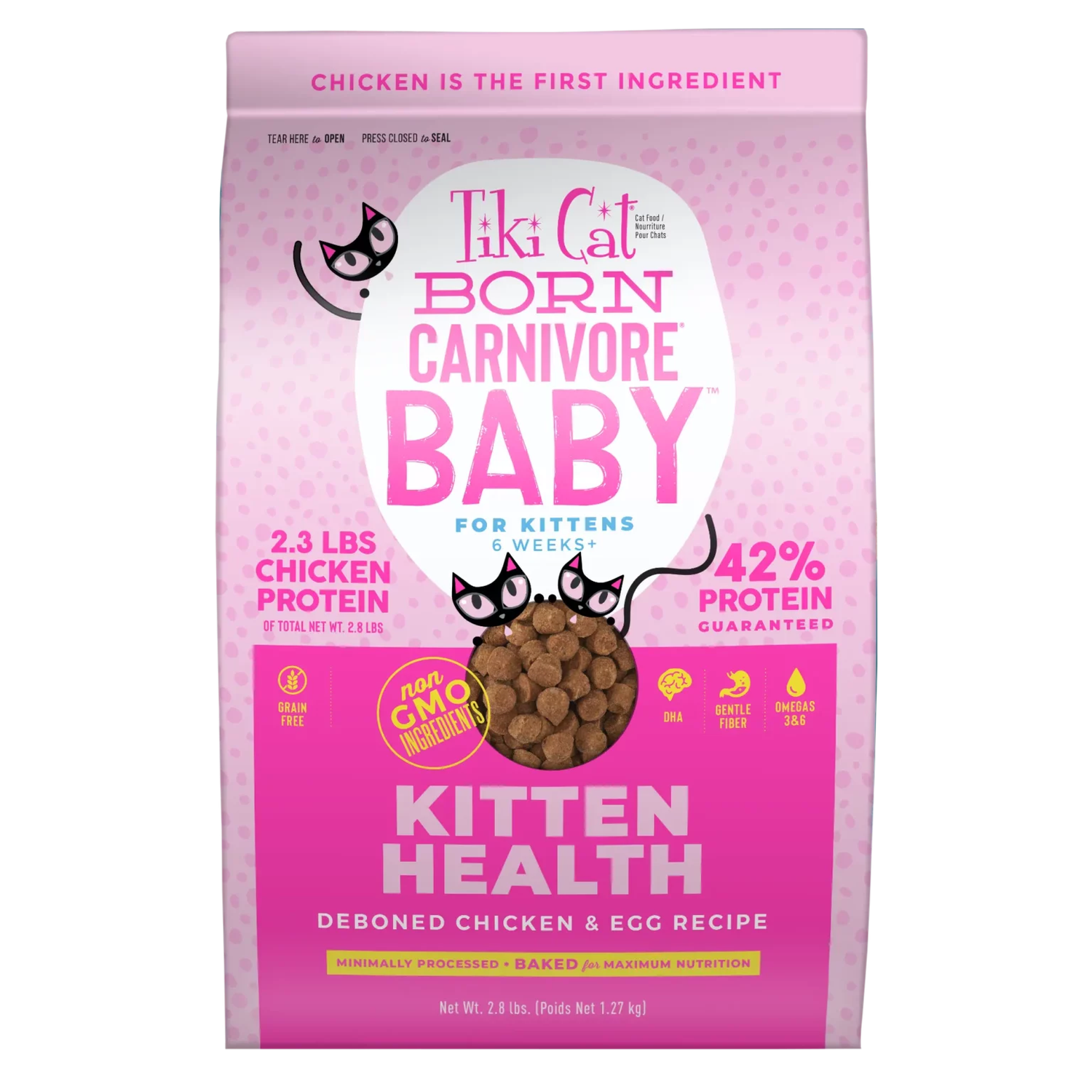 Tiki Cat Born Carnivore Baby - Kitten Deboned Chicken &amp; Egg, 2.8lb