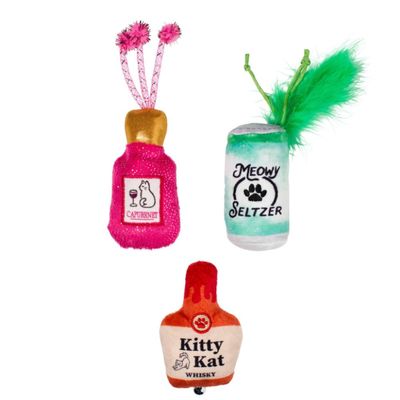 PetShop Kitten My Drink On Cat Toy Set, 3pc