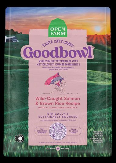 Open Farm Goodbowl Wild-Caught Salmon &amp; Brown Rice Cat Kibble, Size: 3lb