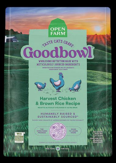 Open Farm Goodbowl Harvest Chicken &amp; Brown Rice Cat Kibble, Size: 3lb