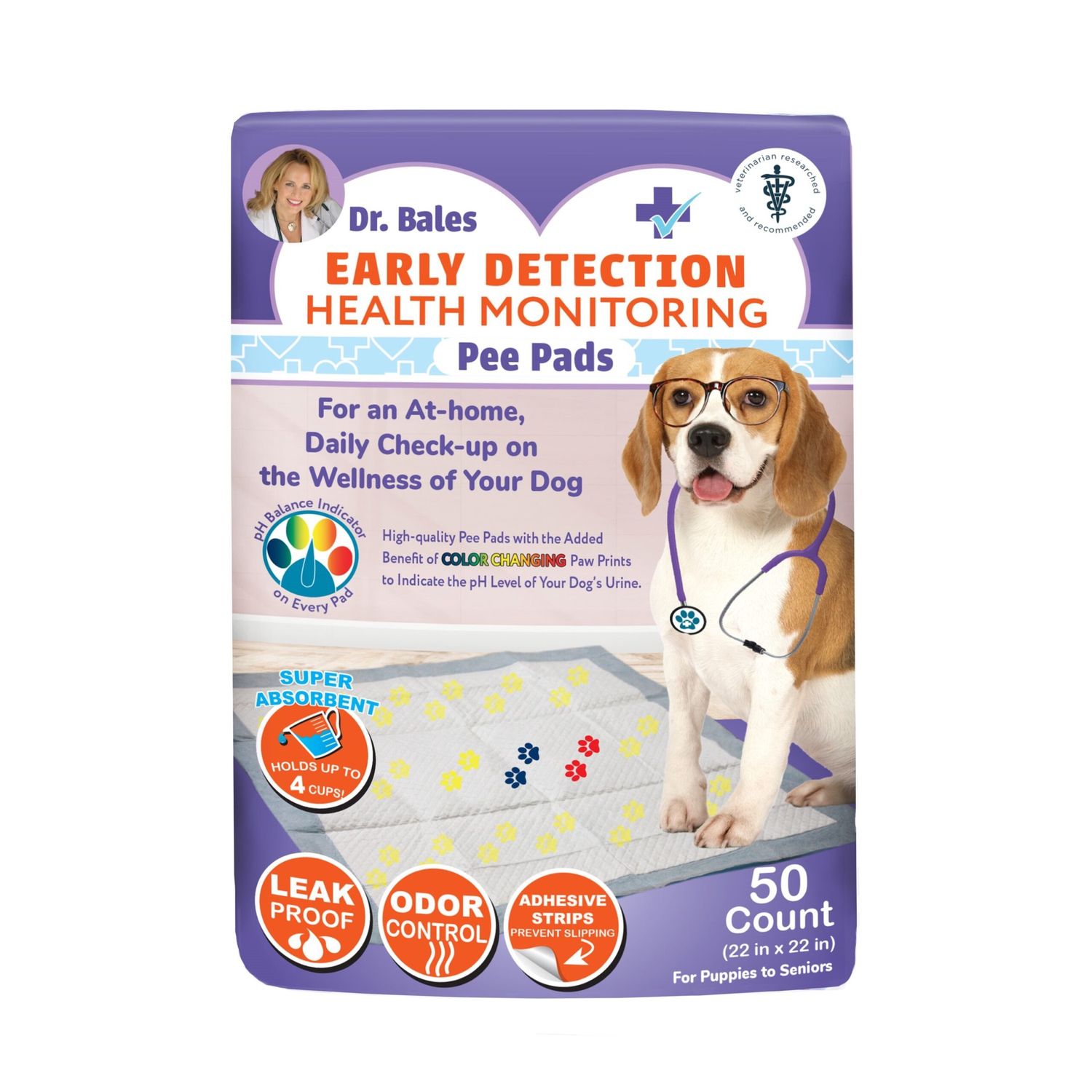 Dr. Bales Early Detection Health Monitoring Pee Pad, Size: 50pk