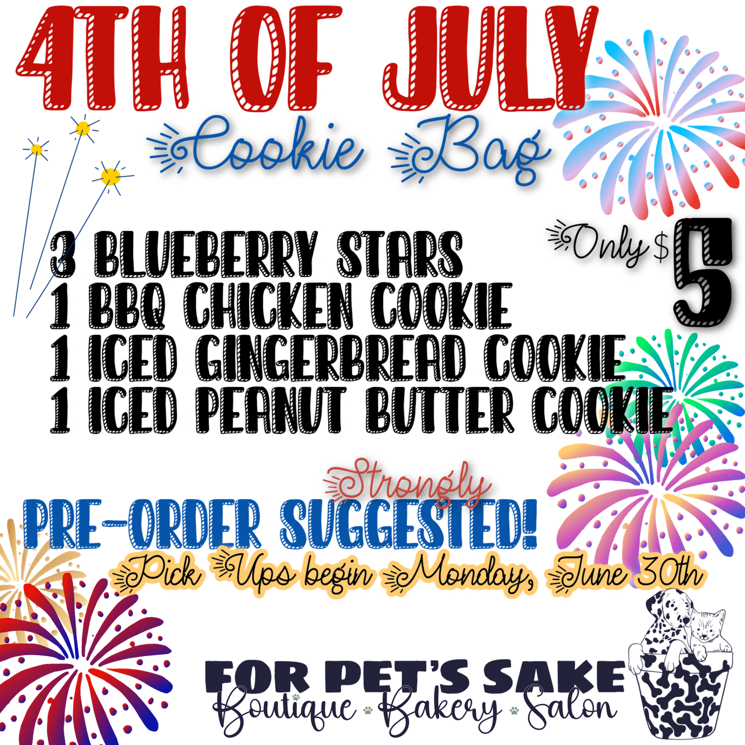 4th of July Cookie Bag