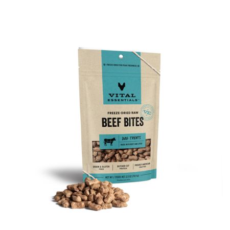 Vital Essentials FD Dog Treat, Protein: Beef Bites, 2.5oz