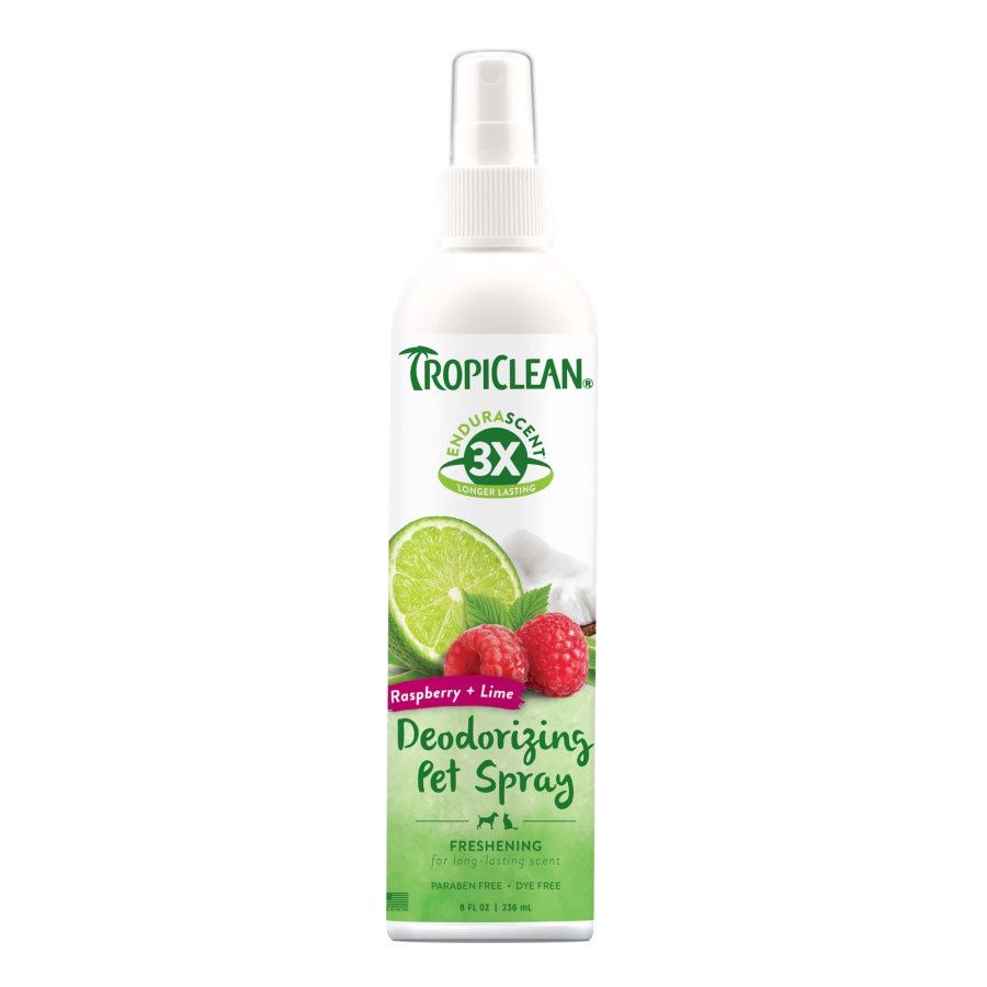 TropiClean EnduraScent Deodorizing Spray, 8oz, Scent: Raspberry Line