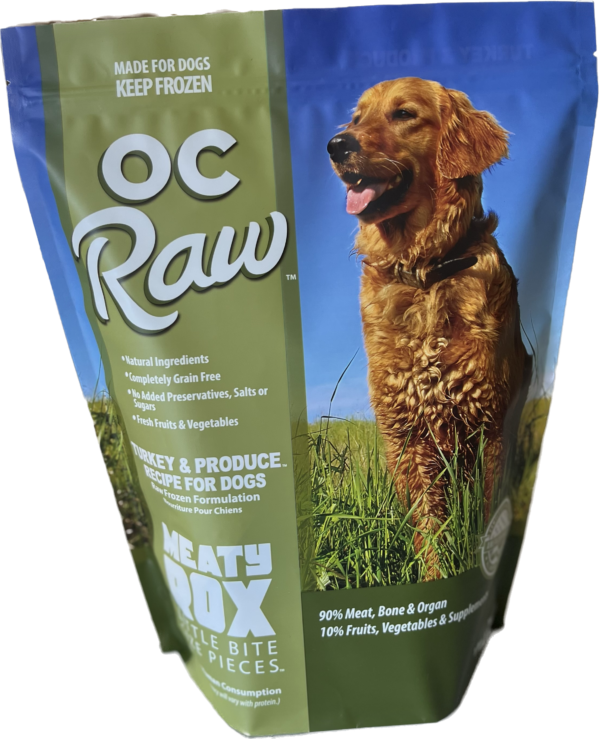OC Raw Frozen, Turkey &amp; Produce, Variety / Size: Meaty Rox, 3lb