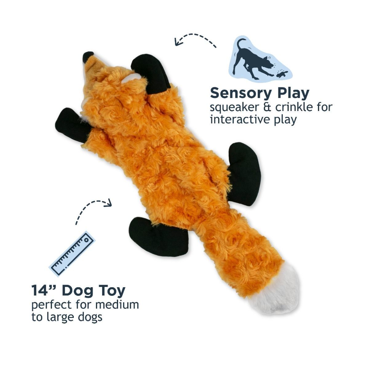 Tall Tails Stuffless Squeaker Toy, Style: Fox 16&quot;