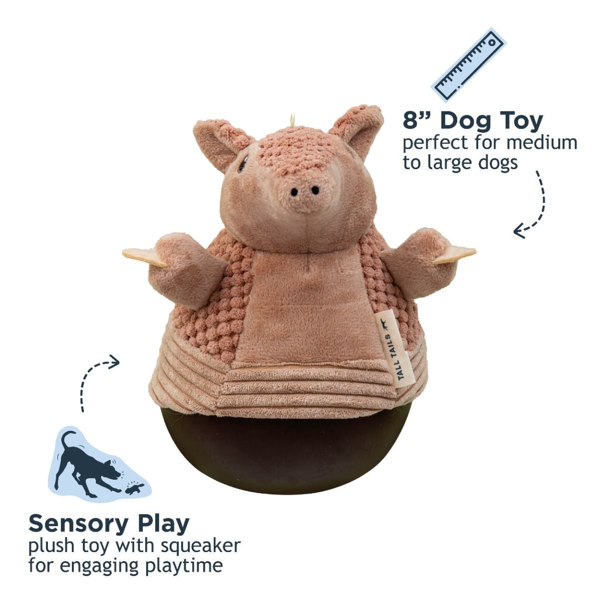 Tall Tails Roly Poly Toy, Style: Armadillo